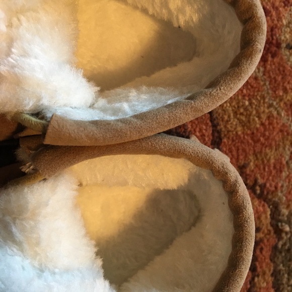 Baby Toddler Fur Lined Moccasins Faux Suede - Picture 3 of 4